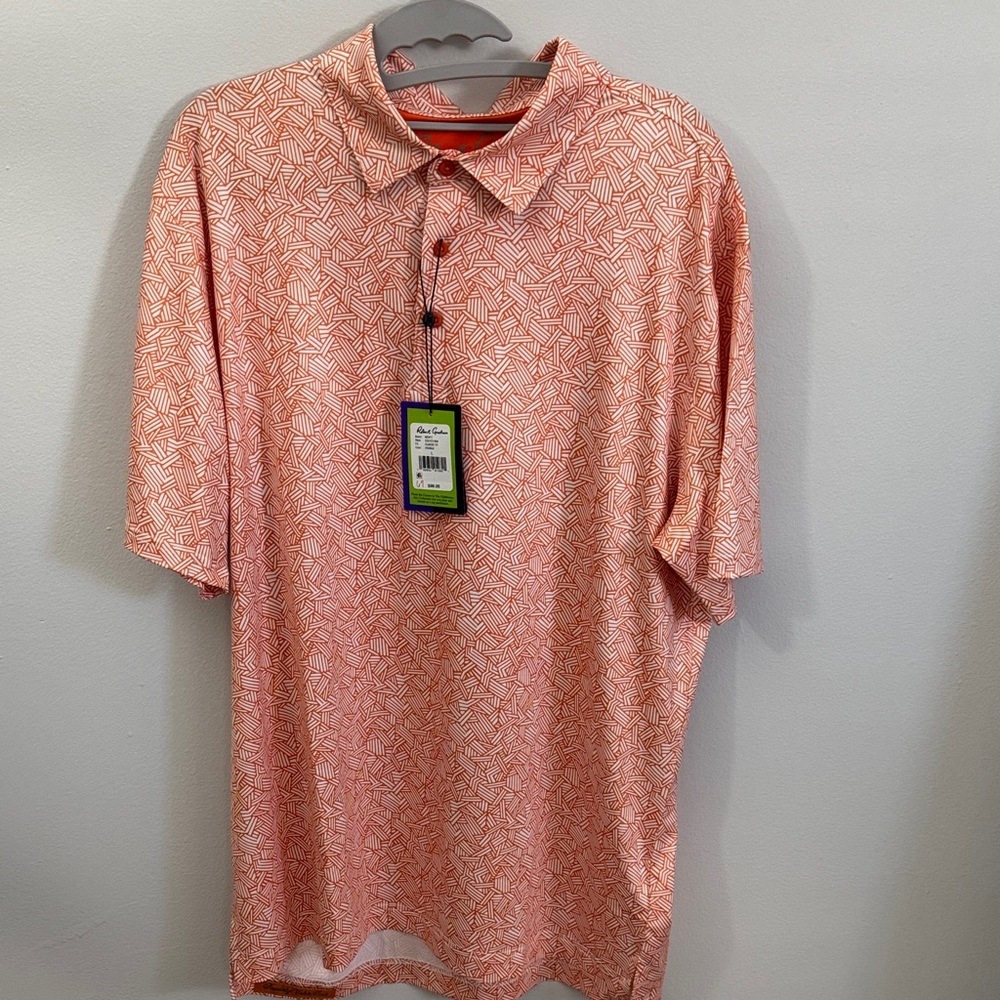 Robert Graham Coral Patterned Polo Shirt